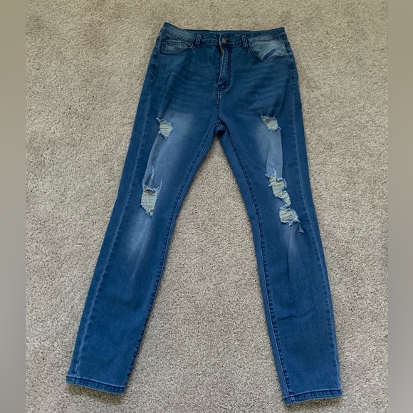 Shein Denim Ripped Jegging Sz XL - Picture 5 of 5